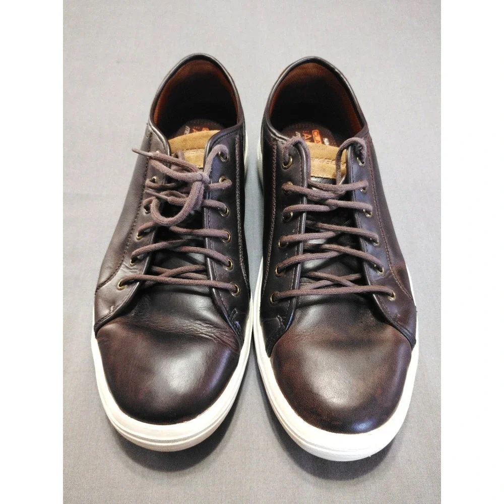 Skechers Classic Fit Me Shoes Air-Cooled Memory Foam Brown Leather Preppy 13***